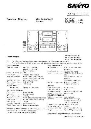 Сервисная инструкция Sanyo DC-D27 ― Manual-Shop.ru