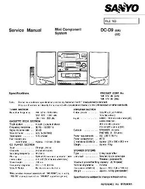 Сервисная инструкция Sanyo DC-D9 ― Manual-Shop.ru