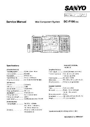 Сервисная инструкция Sanyo DC-F100 ― Manual-Shop.ru