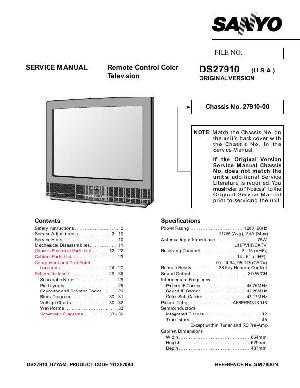 Сервисная инструкция SANYO DS27910 ― Manual-Shop.ru