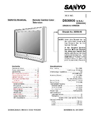 Сервисная инструкция Sanyo DS36930 ― Manual-Shop.ru