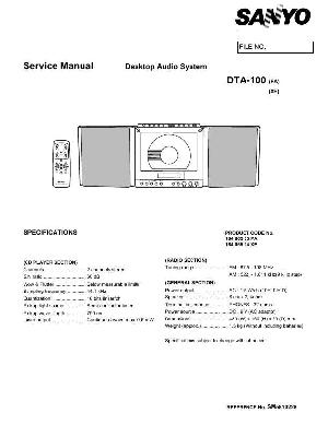 Сервисная инструкция SANYO DTA-100 ― Manual-Shop.ru