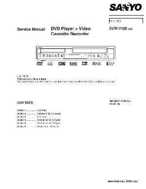 Сервисная инструкция Sanyo DVW-7100 ― Manual-Shop.ru