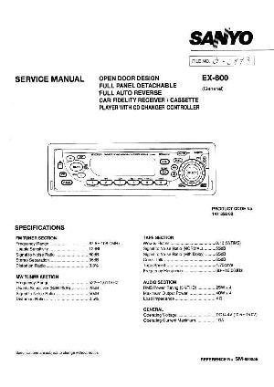Сервисная инструкция SANYO EX-600 ― Manual-Shop.ru