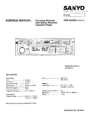 Сервисная инструкция Sanyo FXR-203GB ― Manual-Shop.ru