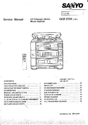 Сервисная инструкция Sanyo GCD-2700  ― Manual-Shop.ru