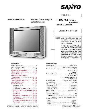 Сервисная инструкция Sanyo HT27744 ― Manual-Shop.ru