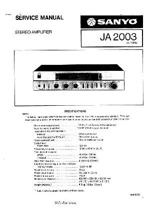 Сервисная инструкция Sanyo JA-2003 ― Manual-Shop.ru
