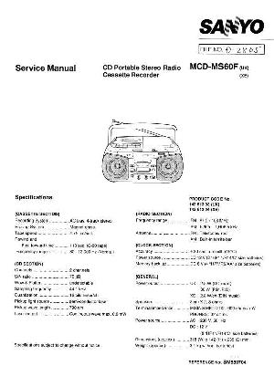 Сервисная инструкция Sanyo MCD-MS60F ― Manual-Shop.ru