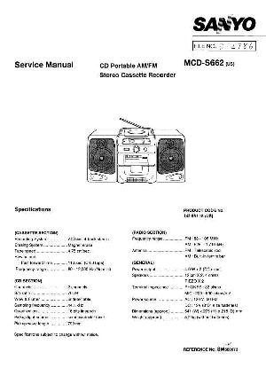 Сервисная инструкция Sanyo MCD-S662 ― Manual-Shop.ru