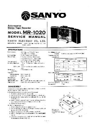 Сервисная инструкция Sanyo MR-1020 ― Manual-Shop.ru
