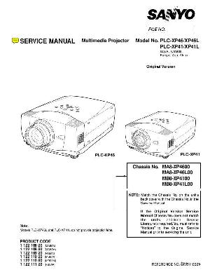 Сервисная инструкция Sanyo PLC-XP41, PLC-XP46 ― Manual-Shop.ru