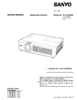 Сервисная инструкция Sanyo PLC-XU4000 ― Manual-Shop.ru