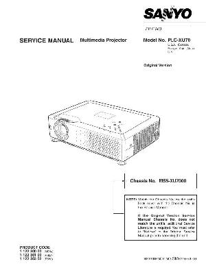 Сервисная инструкция Sanyo PLC-XU70 ― Manual-Shop.ru