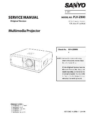 Сервисная инструкция Sanyo PLV-Z800 ― Manual-Shop.ru