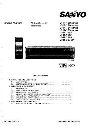 Сервисная инструкция Sanyo VHR-120, VHR-130, VHR-134, VHR-135, VHR-14SP, VHR-15SP, VHR-16SP, VHR-9070PR ― Manual-Shop.ru