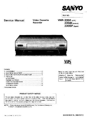 Сервисная инструкция Sanyo VHR-330SP, VHR-335E ― Manual-Shop.ru