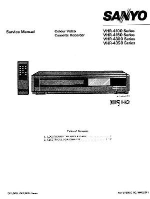 Сервисная инструкция Sanyo VHR-4100, VHR-4150, VHR-4330, VHR-4350 ― Manual-Shop.ru