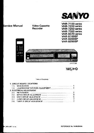 Сервисная инструкция Sanyo VHR-7100, VHR-7200, VHR-7250, VHR-7300, VHR-8070 ― Manual-Shop.ru