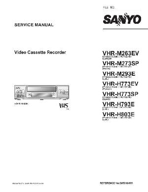 Сервисная инструкция Sanyo VHR-H773EV, VHR-H793, VHR-H803, VHR-M263EV, VHR-M273, VHR-M293E ― Manual-Shop.ru