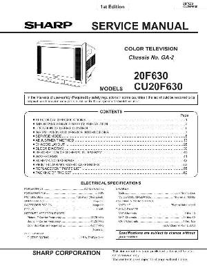 Сервисная инструкция Sharp 20F630, CU20F630 ― Manual-Shop.ru