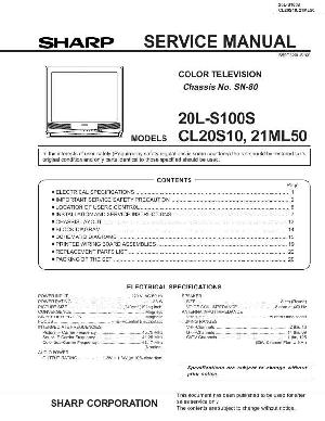 Сервисная инструкция Sharp 20L-S100, CL20S10, 21ML50 ― Manual-Shop.ru