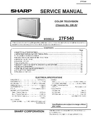 Сервисная инструкция Sharp 27F540 ― Manual-Shop.ru