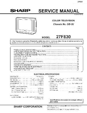 Сервисная инструкция Sharp 27F830 ― Manual-Shop.ru