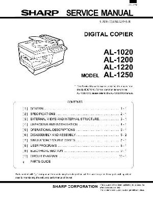 Сервисная инструкция Sharp AL-1020, AL-1200, AL-1220, AL-1250 ― Manual-Shop.ru