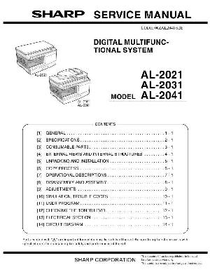 Сервисная инструкция Sharp AL-2021, 2031, 2041 ― Manual-Shop.ru