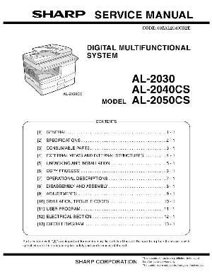 Сервисная инструкция Sharp AL-2030, 2040CS, 2050CS ― Manual-Shop.ru