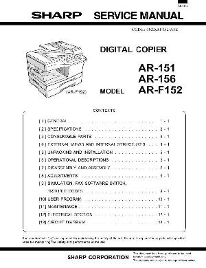 Сервисная инструкция Sharp AR-151, AR-156, AR-F152 ― Manual-Shop.ru