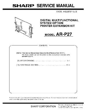 Сервисная инструкция Sharp AR-P27 ― Manual-Shop.ru