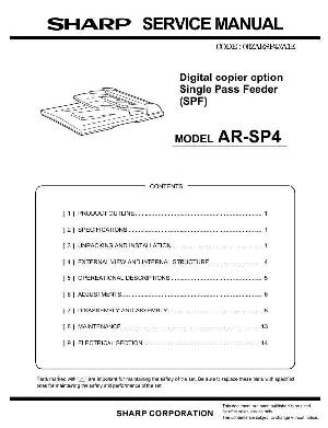 Сервисная инструкция Sharp AR-SP4 ― Manual-Shop.ru