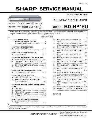 Сервисная инструкция Sharp BD-HP16U ― Manual-Shop.ru