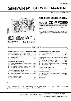 Сервисная инструкция Sharp CD-MPX850 ― Manual-Shop.ru