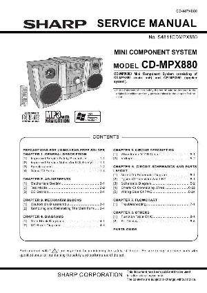 Сервисная инструкция Sharp CD-MPX880 ― Manual-Shop.ru