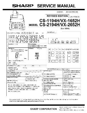 Сервисная инструкция Sharp CS-1194H CS-2194H VX-1652H VX-2652H ― Manual-Shop.ru