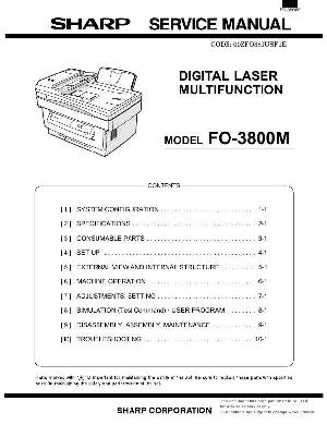 Сервисная инструкция Sharp FO-3800M ― Manual-Shop.ru