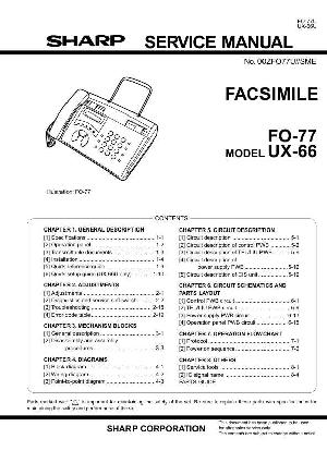 Сервисная инструкция Sharp FO-77U, UX-66U ― Manual-Shop.ru