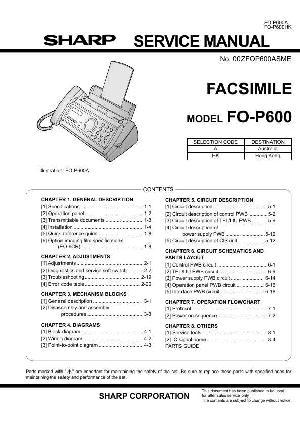 Сервисная инструкция Sharp FO-P600 ― Manual-Shop.ru