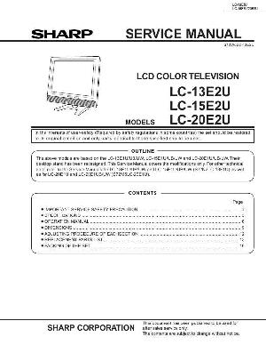 Сервисная инструкция Sharp LC-13E2U, LC-15E2U, LC-20E2U ― Manual-Shop.ru