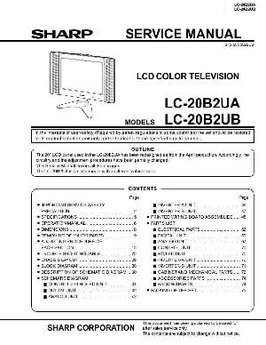 Сервисная инструкция Sharp LC-20B2UB ― Manual-Shop.ru