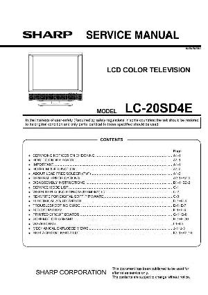Сервисная инструкция Sharp LC-20SD4E ― Manual-Shop.ru