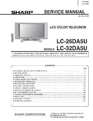 Сервисная инструкция Sharp LC-26DA5U ― Manual-Shop.ru