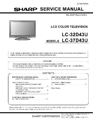 Сервисная инструкция Sharp LC-32D43U, LC-37D43U ― Manual-Shop.ru