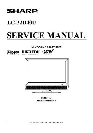 Сервисная инструкция Sharp LC-32D40U ― Manual-Shop.ru