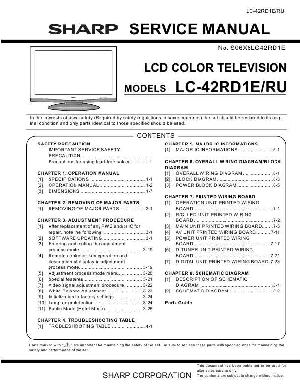 Сервисная инструкция Sharp LC-42RD1E ― Manual-Shop.ru