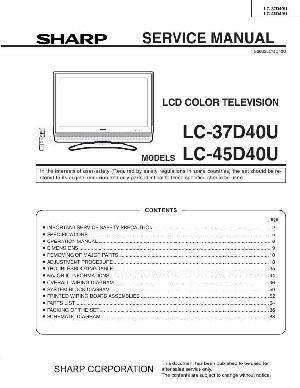 Сервисная инструкция Sharp LC-45D40U ― Manual-Shop.ru