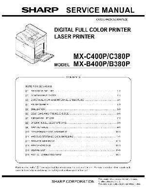 Сервисная инструкция Sharp MX-B380P, B400P, C380P, C400P ― Manual-Shop.ru